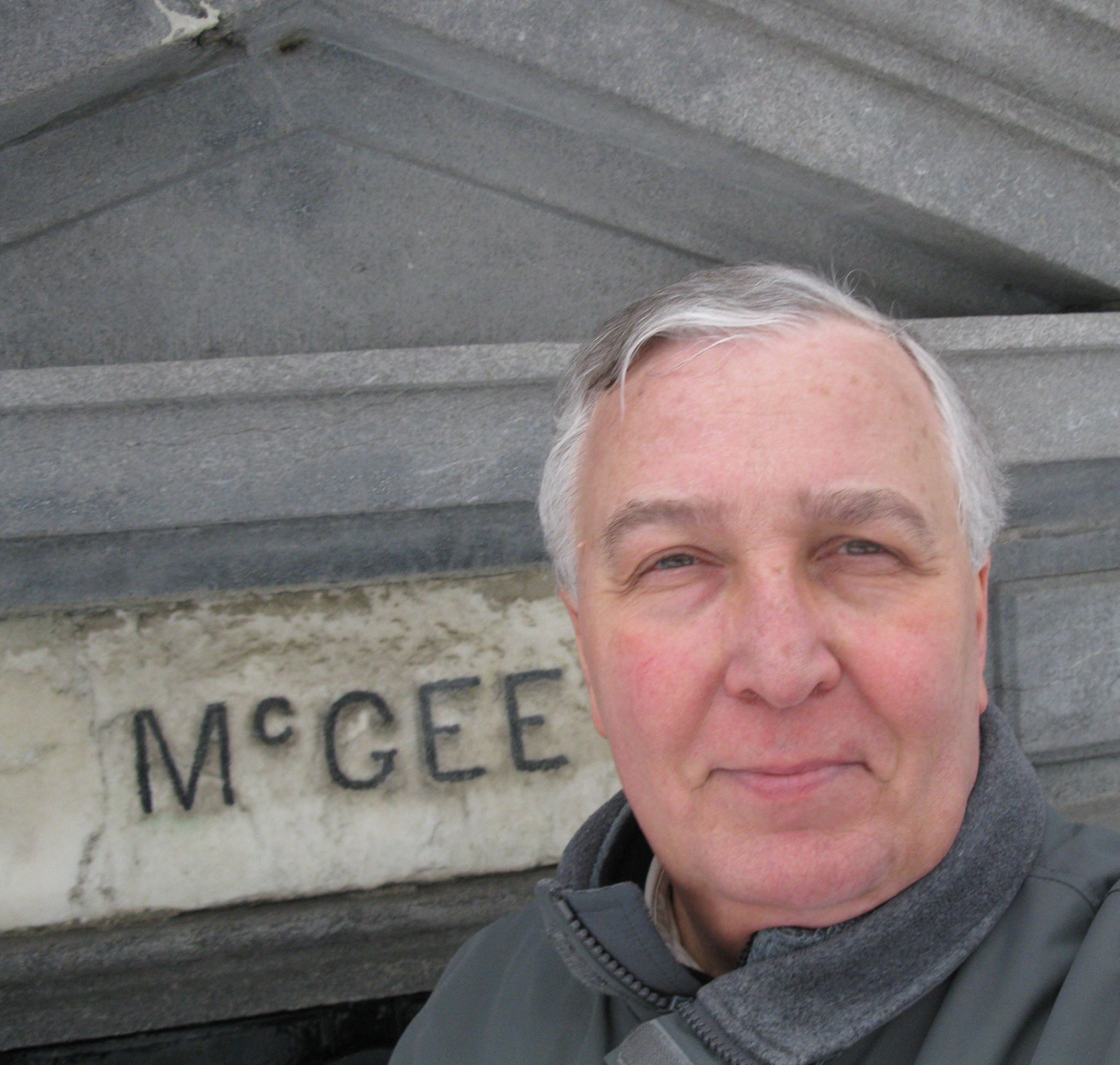 Stephen Morrissey at the tomb of Darcy McGee